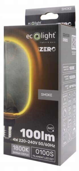 ECOLIGHT Dekorativní LED žárovka E27 4W 100lm O100 - řada ZERO