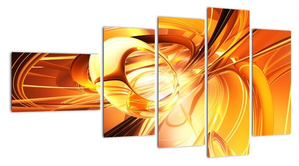 Oranžový abstraktní obraz (110x60cm)