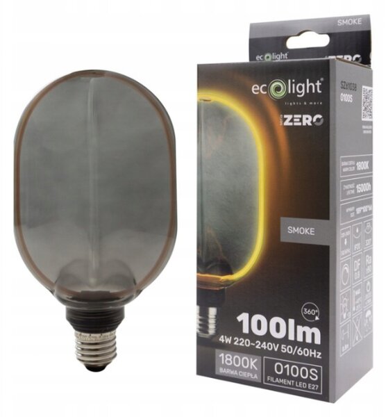 ECOLIGHT Dekorativní LED žárovka E27 4W 100lm O100 - řada ZERO