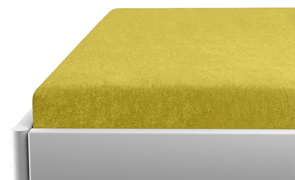 Froté prostěradlo do dětské postýlky žluté 60x120 cm