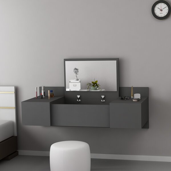 Kalune Design Toaletní stolek ZAKKUM 100 cm antracitový