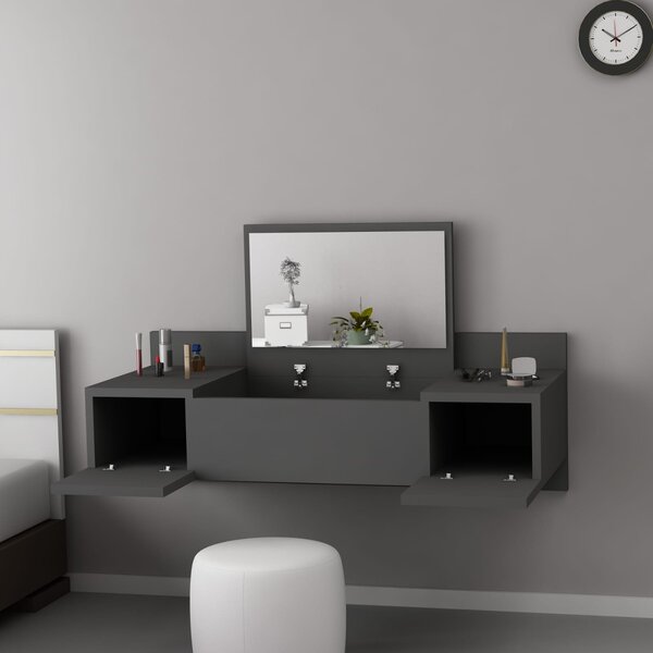 Kalune Design Toaletní stolek ZAKKUM 100 cm antracitový