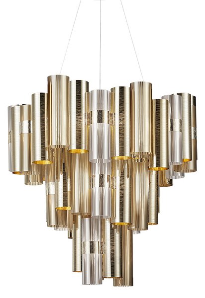SLAMP LALSXL0GLD01T00NMTEU La Lollo Gold suspension XL, designové závěsné svítidlo, 130W LED 2700K stmívatelné, průměr 80cm