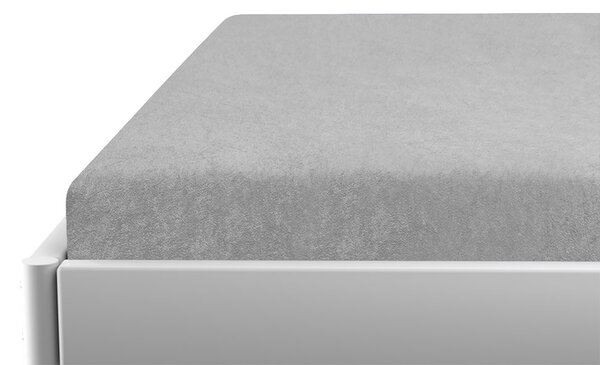 Froté prostěradlo do dětské postýlky světle šedé 70x140 cm