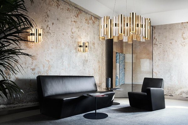 SLAMP LALSL00GLD01T00NMTEU La Lollo Gold suspension L, designové závěsné svítidlo, 80W LED 2700K stmívatelné, průměr 80cm