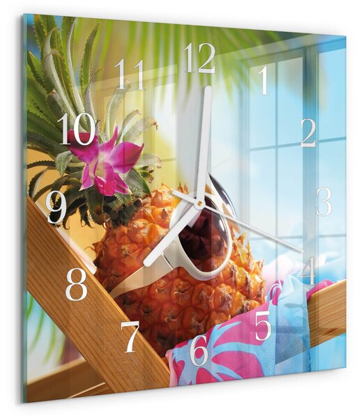 Skleněné hodiny Ananas zskb-30x30-00087946