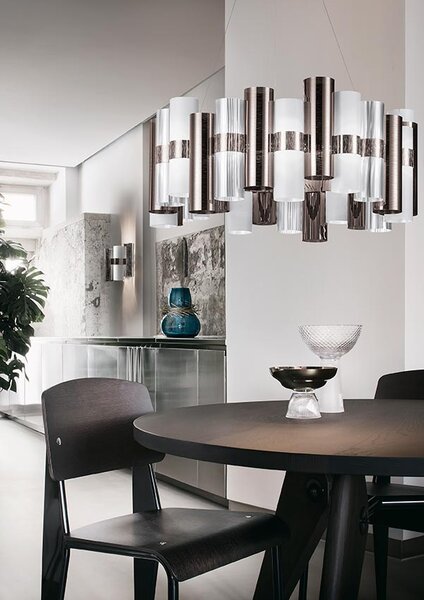 SLAMP LALSXL0PWT01T00NMTEU La Lollo Pewter white suspension XL, designové závěsné svítidlo, 130W LED 2700K stmívatelné, průměr 80cm
