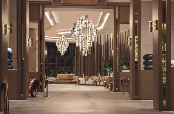 SLAMP LALSXL0GLD01T00NMTEU La Lollo Gold suspension XL, designové závěsné svítidlo, 130W LED 2700K stmívatelné, průměr 80cm