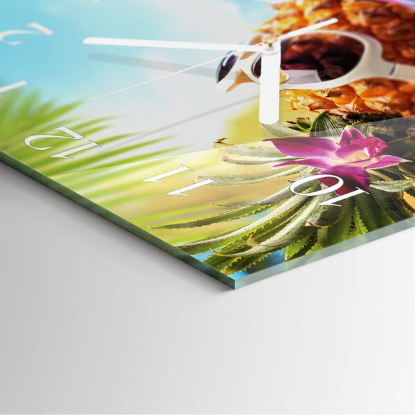 Skleněné hodiny Ananas zskb-30x30-00087946