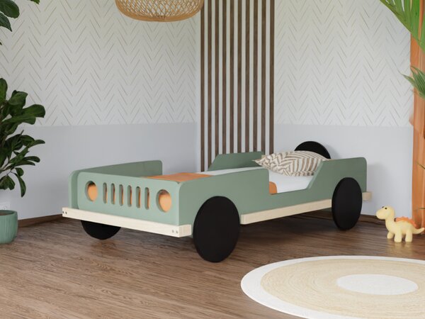 Dětská auto postel ve tvaru JEEPU BEEP 80x160 cm - Bílá
