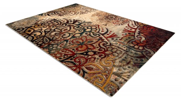 Kusový koberec vlněný Dywilan Polonia Boho Red béžový Rozměr: 170x235 cm
