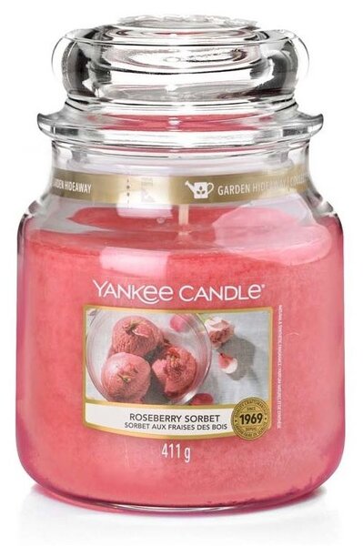 Vonná svíčka Yankee Candle Roseberry Sorbet Classic střední 411g/90hod