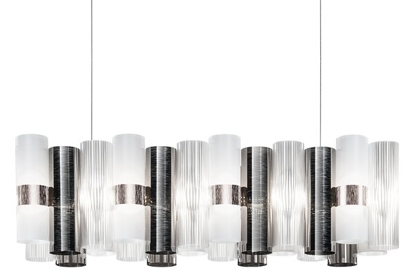SLAMP LALSXXLPWT01T00NMTEU La Lollo Pewter white suspension linear 100, designové závěsné svítidlo, 70W LED 2700K stmívatelné, délka 93cm