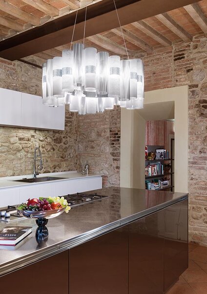 SLAMP LALSL00WHT01T00NMTEU La Lollo white suspension L, designové závěsné svítidlo, 80W LED 2700K stmívatelné, průměr 80cm