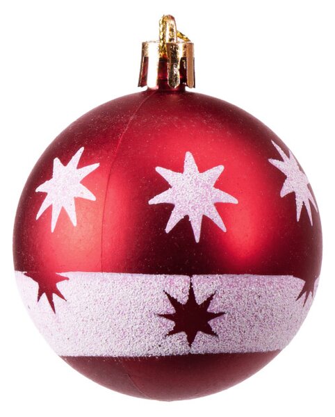 Sada vánočních závěsných dekorací SAPIN bílá / červená (30 ks)