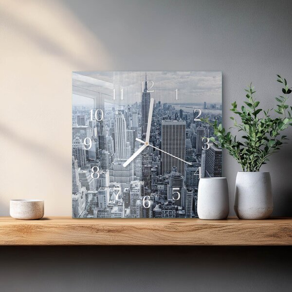 Skleněné hodiny Město zskb-30x30-00084142