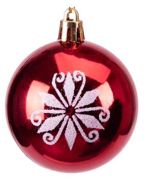 Sada vánočních závěsných dekorací SAPIN bílá / červená (30 ks)