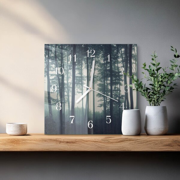 Skleněné hodiny Mlžný les zskb-30x30-00091695