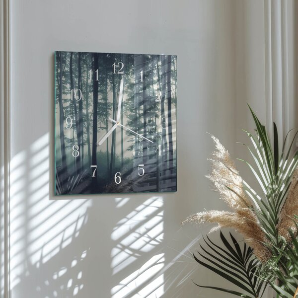 Skleněné hodiny Mlžný les zskb-30x30-00091695