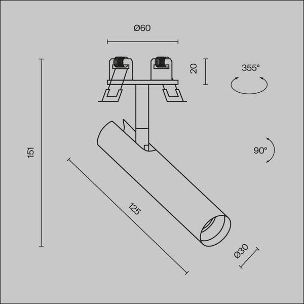 MAYTONI Vestavné svítidlo Focus T 6W IP 20 C141RS-L125-6W3K-B