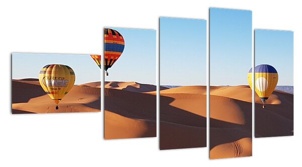 Obraz- horkovzdušné balóny v poušti (110x60cm)