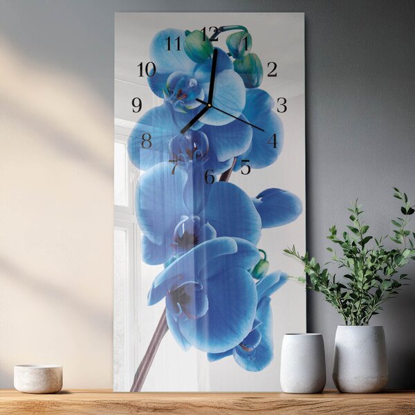 Skleněné hodiny vertikální Orchidej zsppc-30x60-00171660