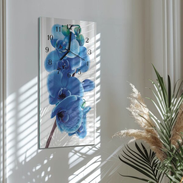 Skleněné hodiny vertikální Orchidej zsppc-30x60-00171660