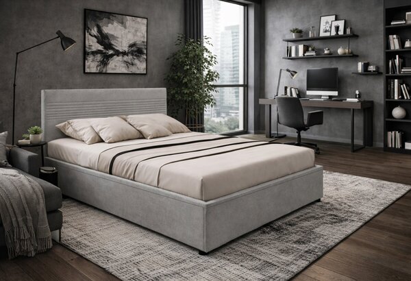 Postel Fro Line 140x200 s roštem, úložným prostorem Mono 246, šedá
