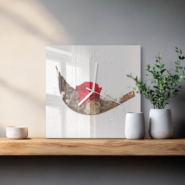 Skleněné hodiny Růže zskb-30x30-00083848