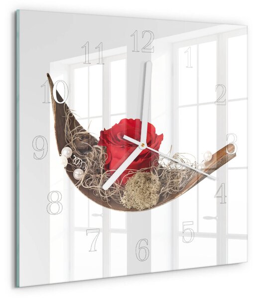 Skleněné hodiny Růže zskb-30x30-00083848