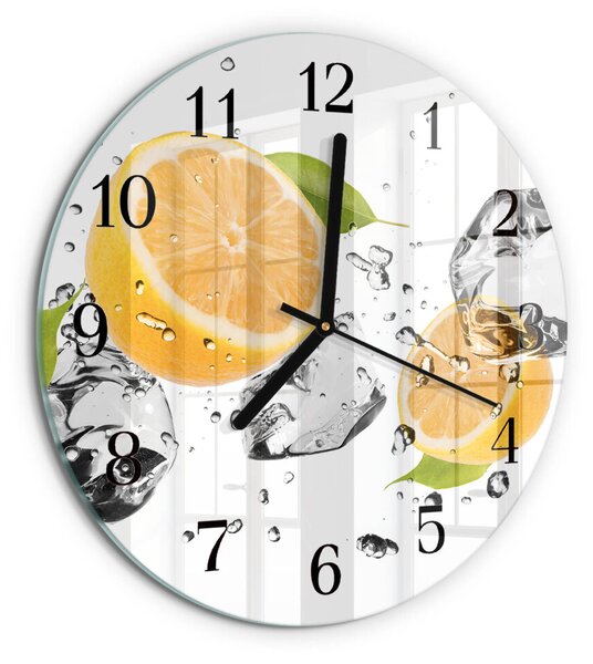 Skleněné nástěnné hodiny Citronová zsoc-fi30-00176350