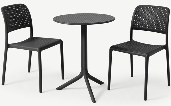 Nardi Antracitově šedý plastový zahradní stolek Step 60,5 cm