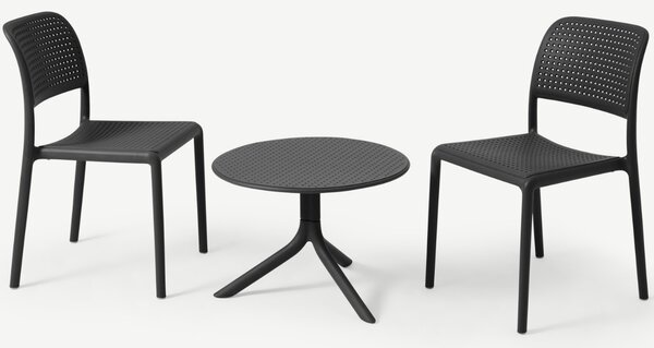 Nardi Antracitově šedý plastový zahradní stolek Step 60,5 cm