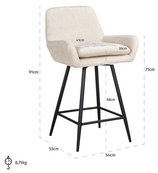 Richmond Otočná barová židle Linsey 68 cm