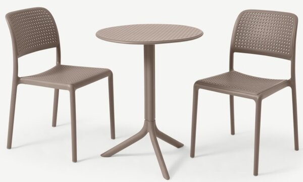 Nardi Šedo hnědý plastový zahradní stolek Step 60,5 cm