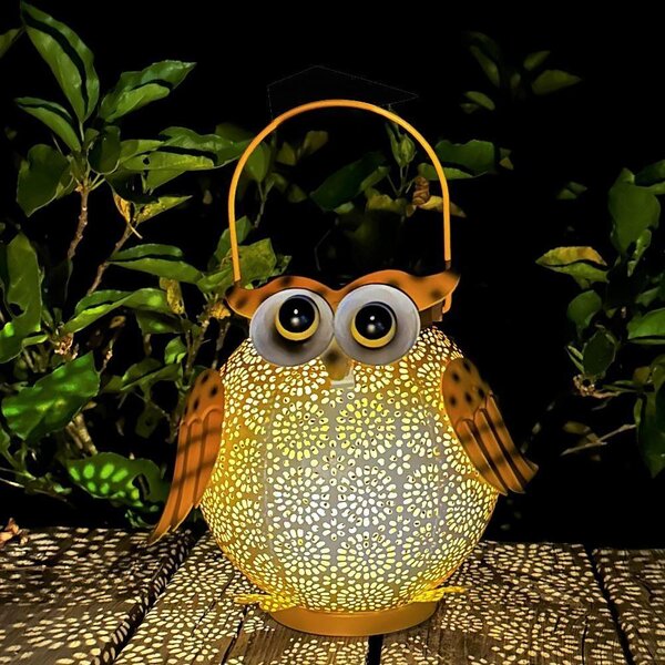 Solární zahradní LED lucerna - sova