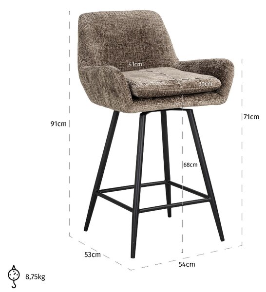 Richmond Otočná barová židle Linsey 68 cm