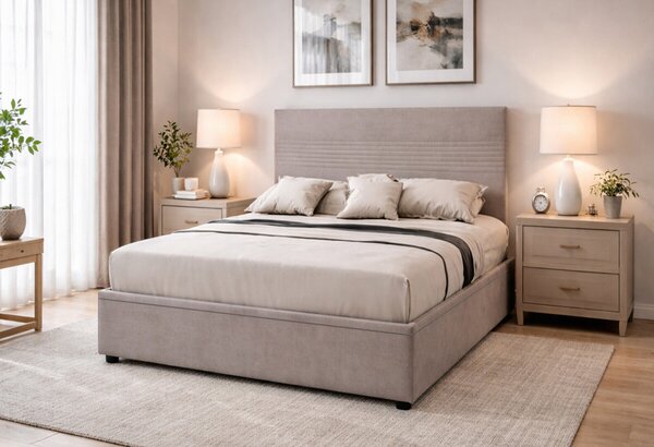 Postel Fro Line 140x200 s roštem, úložným prostorem Mono 233, béž