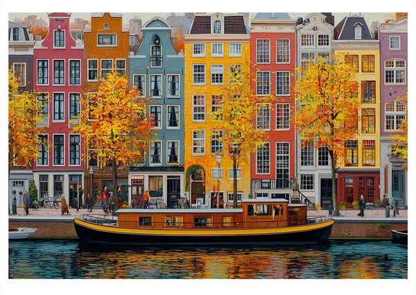 Obraz podzimní kanály Amsterdamu