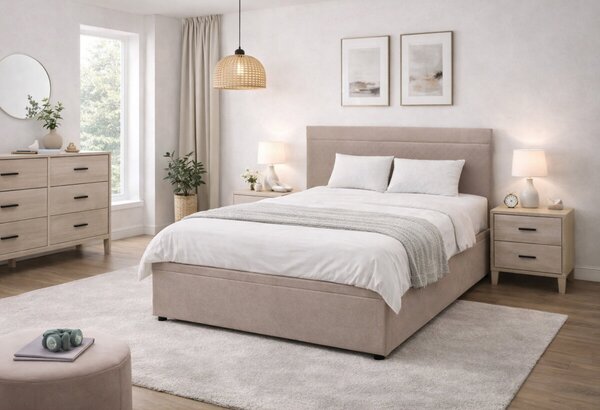Postel Fro Pik 140x200 s roštem, úložným prostorem Mono 233, béž