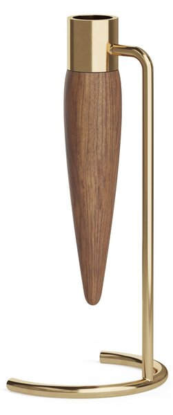 Svícen Umanoff Polished Brass/Walnut 20 cm