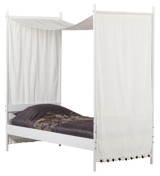 Hoorns Bílá kovová jednolůžková postel Brittney 90 x 200 cm