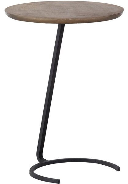 Hoorns Hnědo černý kovový odkládací stolek Antique 39 cm