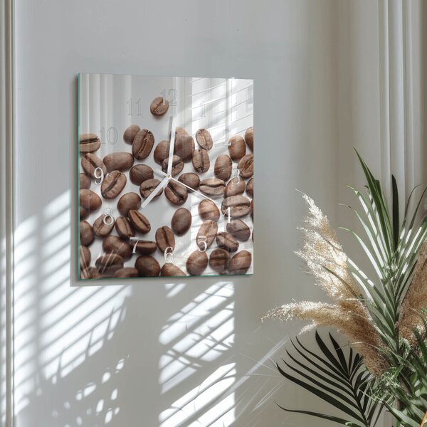 Skleněné hodiny Kávová zrna zskb-30x30-00089728