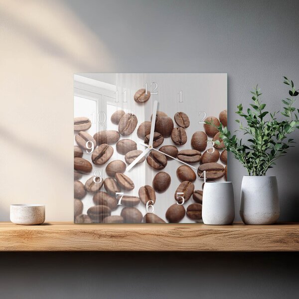 Skleněné hodiny Kávová zrna zskb-30x30-00089728