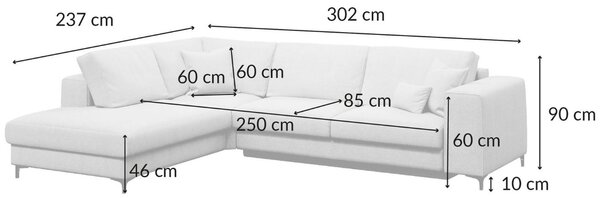 Devichy Rozkládací pohovka Rothe 302 cm, pravá