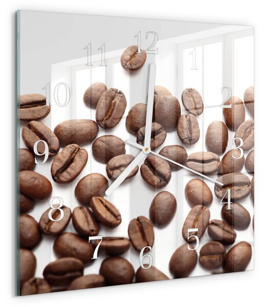 Skleněné hodiny Kávová zrna zskb-30x30-00089728