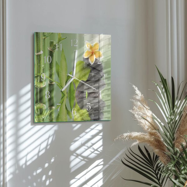 Skleněné hodiny Bambusové kameny zskb-30x30-00086378