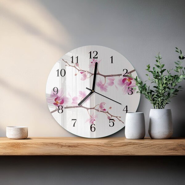 Skleněné nástěnné hodiny Orchidej zsoc-fi30-00171198