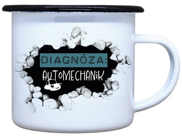 Vtipný plecháček s potiskem automechanik Objem: 330 ml